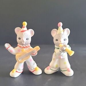 Lefton Clown Mouse Figurines Set